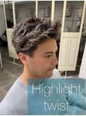 ハイライトツイスト×かき上げ前髪