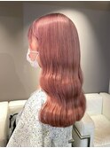 ba222_2wayバングオン眉ショートミルクティーピンクボブウルフ
