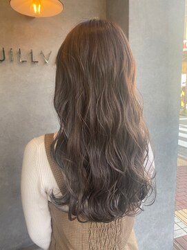 ナンバー ジルバ 立川(N° jillva) 顔周りレイヤー/韓国/イルミナカラー/グレーベージュ/前髪あり