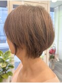 大人ラフウェーブ外ハネボブダークブラウンスウィングショート