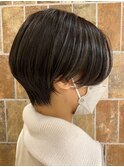 ハンサムショート丸みショート黒髪20代30代40代