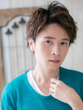 モッズヘアー メン 戸田公園店(mod's hair men) ワイルドアップバングのアッシュオリーブラフショートa戸田公園