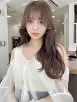 ビューブルー 亀戸錦糸町(VIEW BLUE)&nbsp;美髪カールピンクブラウンエアリーロングセミディ似合わせ前髪