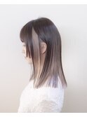 インナーカラー#切りっぱなしボブ#ブリーチ#ダブルカラー#豊橋