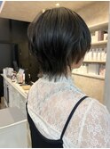 福山人気ウルフスタイル裾カラーエンドカラーダメージレス20代