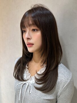 ロンド ルージュ 銀座店(Lond rouge) ウェーブミディアムメルティカラー×レイヤーカット韓国　銀座