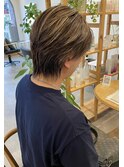 大人かっこいいセンターパートウルフカット◎