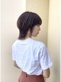 伸ばしかけショートウルフ×ベリーピンク