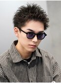 ススパイキーショートツイストパイラルパーマ短髪ツーブロック