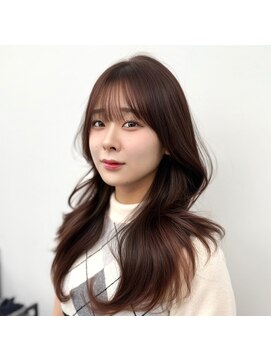 アマトウキョウ アユンチェ(AMA TOKYO×AYUNCHE) 韓国ヘア　透明感カラー　2wayバング  レイヤーカット   顔周り