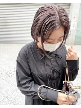 ケンジ 横浜(KENJE) ボブ/ラベンダーグレージュ/ダブルカラー/ブリーチ