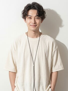 リリアーナ(LILIANA) 池袋 サーフカール センターパート ツーブロック メンズパーマ