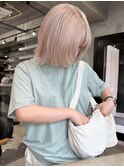 269. ミルクティーブロンド/内巻きボブ/ブリーチカラー