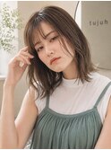 透明感シアーブラウン/レイヤーカット/顔まわりカット