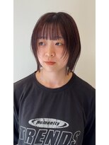 シエル ドゥ サワ(ciel de SAWA) シースルーバング×ウルフレイヤー×髪質改善×ピンクブラウン