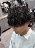 波巻きパーマ×ホワイトメッシュ