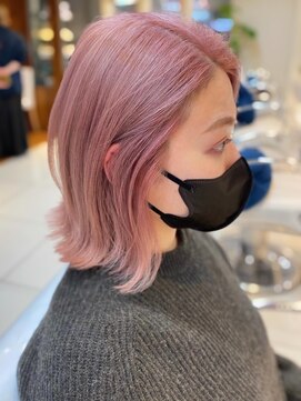 フリップビーアヴェダ(FLIP B AVEDA) 本八幡×ピンク×肩上ボブ×ケアブリーチ