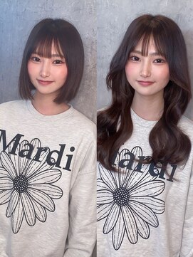 グリス(GRIZZ) 【bob→semilong】#エクステ#韓国#mardi