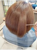 髪質改善 切りっぱなし ボブディ マロンブラウン