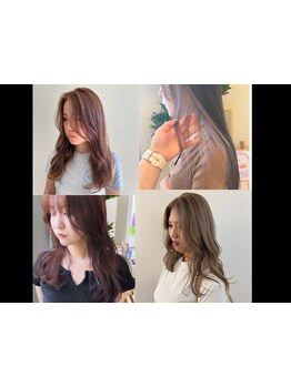 中明度から高明度まで、大学生から大人女性までが楽しめる、柔らかさのあるカラーと痛ませない技術☆