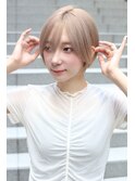 ★くびレイヤーボブルフネビージュ小顔ワンレンショート