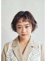 アドラーブル 万代店 (adorable)&nbsp;大人美人ショートボブパーマアッシュベージュ