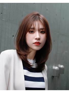 ロビー 表参道(ROBBY) ミディアムレイヤースタイル/コーラルブラウン