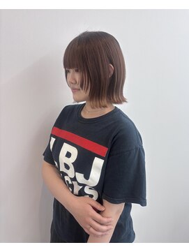 エルガ バイ コバルト(LGA by cobalt) オレンジブラウン×切りっぱなしボブ×顔まわりレイヤー