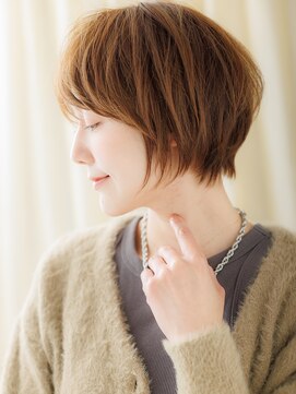 カバーヘア 上尾西口店(COVER HAIR) □アプリコットオレンジ丸みショートマッシュ711上尾30代40代