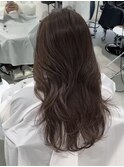 ミディアムレイヤー韓国ヘアブリーチなしヘーゼルブラウン