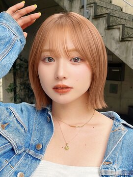 メゾンアクア 表参道(Maison ACQUA) 切りっぱなしボブナチュラルボブミディアム前髪縮毛矯正表参道