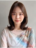 似合わせカット前髪イメチェンうる艶髪ミルクブラウン夏美髪