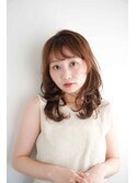 くびレイヤーエモージュ前髪モテベージュレイヤーミディ/高円寺