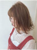 外ハネボブ×オレンジベージュ