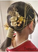 卒業式袴着付けヘアセット☆水引組紐アレンジ♪