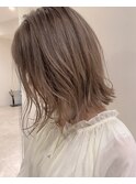切りっぱなしボブ×まろやかグレージュ★中村大輔
