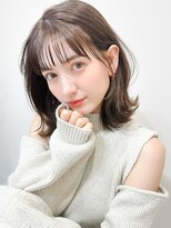 ホワイトグレージュミニウルフデジタルパーマチェリーブラウン