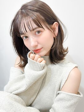 レア 表参道(L'ea) 黒髪クラゲヘアーオリーブグレー小顔ココアベージュ