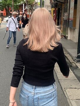 エンター 天神店(ENTER) ホワイトミルクティー/ミディアムブリーチカラー/ENTER 天神店