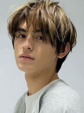 ステラ(STELLA) ブリーチ マッシュショート メンズカラー ツーブロック