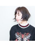 ダークグレー ショートグラデーションボブ
