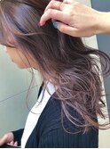 ロングレイヤー、大人可愛いピンクインナーカラー