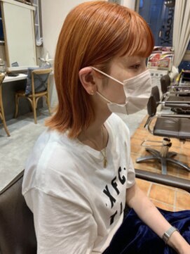 ルチア ヘア ステラ 京都店(Lucia hair stella) ワイドバングスタイル/オレンジベージュ/学割U24/京都/河原町
