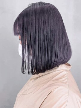 アイティーバイアルバム 藤沢店(IT by ALBUM) グレーパープルボブ_カーキグレージュフェザーバング_ba336291