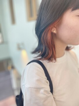 トップヘアー 中庄店(TOP HAIR fuapua) イヤリングカラー(オレンジ) 【 mery 】