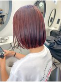 インナーカラーピンクブラウンピンクカラーケアブリーチボブ