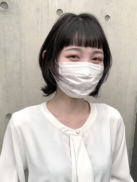ラス トーキョー(LAS TOKYO) ミニボブウルフレイヤー外ハネ顔まわりカット
