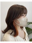 大人可愛い20代30代40代インナーカラーボブウルフレイヤー成増