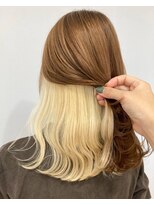 ルートエイチ 市川(Root H) 斜めバンググレージュカラーデザインカラーシルキーベージュ