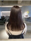デザインカラーレイヤーカットウェットヘア夏オリーブベージュ